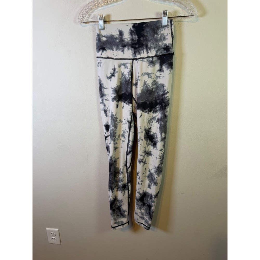 YUNOGA Womens Leggings Tie Dye White Black‎ XS